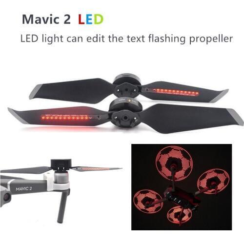 2 pairs DJI Mavic 2 LED Light Propeller Editable Text Flash Paddle for Mavic 2 Pro / Mavic 2 Zoom Drone