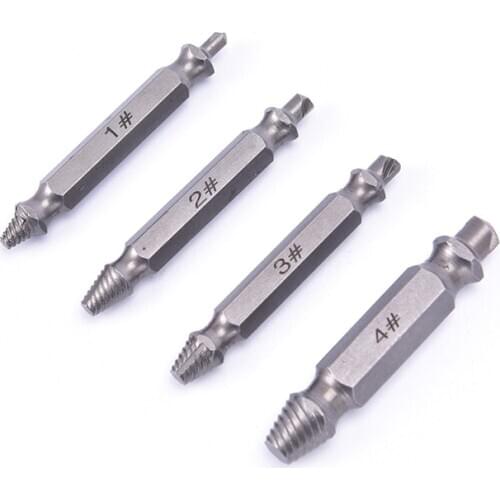4Pcs Damaged Screw Extractor Remover Set Screws Bolt Extractor Drill Bit Tool Repair Tools Accessories