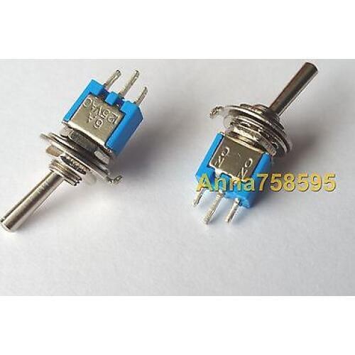 50 pcs Blue Mini SPDT Guitar Toggle Switch ON-ON DIY