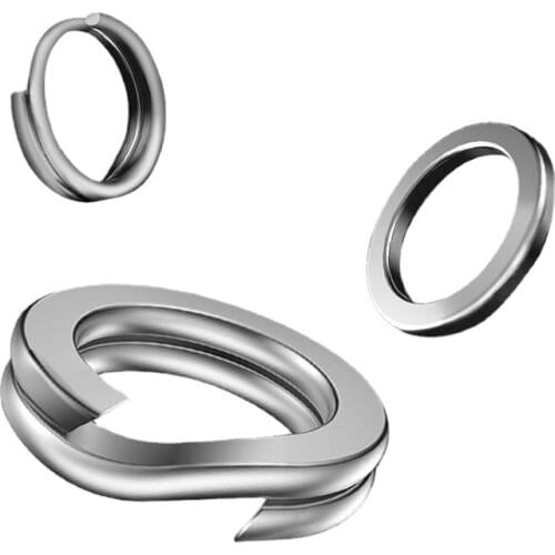 50pcs/Lot Lure Flattening Double Ring Swivel Reinforced Stainless Steel Lure Ring O-Type Connection Steel Loop Lure Accessories