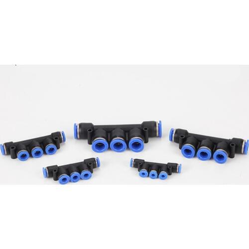 5 Port Gas Quick Fittings Connector 5 Way One Touch 12mm 8mm 10mm 6mm 4mm OD Hose TubeAir Pneumatic Fitting