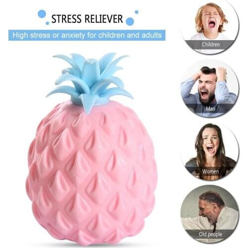 Children Pineapple Ball Fruit Soft Squeeze Stress Relief Vent Decompression Novelty Toys Home Ornament Handicrafts