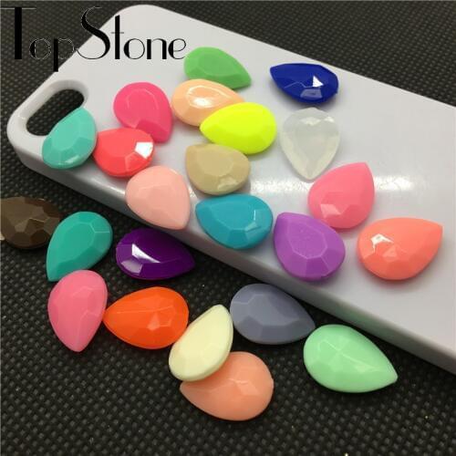 10x14 13x18 18x25 20x30mm Pear Droplet Shape Solid Matte Candy Colors Superior Taiwan Acrylic Pointback Fancy Stones