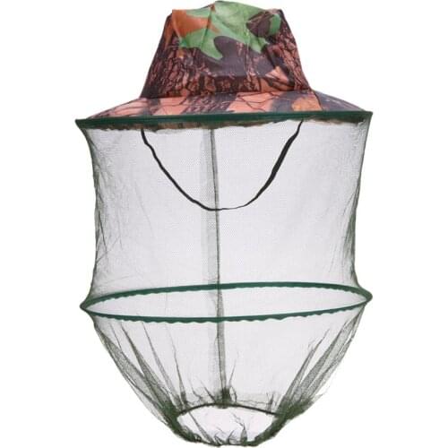 Camouflage Fishing Hat Bee keeping Insects Mosquito Net Prevention Cap Mesh Fishing Cap Outdoor Sunshade Lone Neck Head Cover