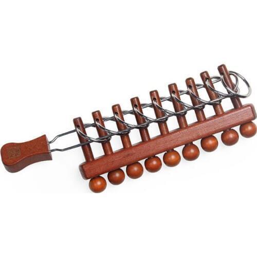 Classical IQ Wooden Nine Rings Brain Teaser Puzzles Game Gift for Adults Children