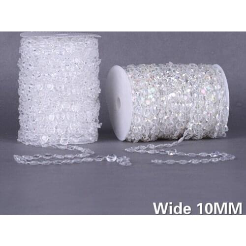 10MM Wide Glitter White Beige Beaded Lace Collar Applique Ribbon Beads Curtain Wedding Engagement Home Decoration DIY Material