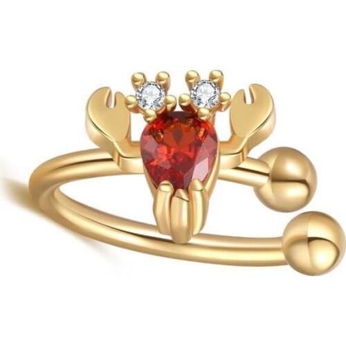 Lovablegirls Summer Cute Ocean Animals Marine life Organism Pink Jellyfish Zircon Turtle Starfish Dolphin Ear Cuffs For Girl