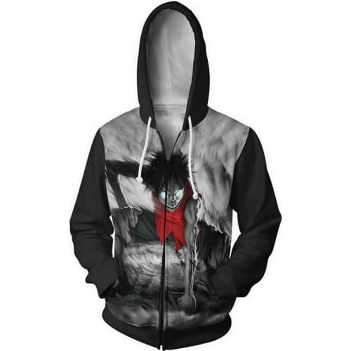 Luffy ONE PIECE Anime Series Hoodies Men Jacket 2021 Autumn Winter Casual Coat Harajuku Mens Hoodie Sweatshirts Hip Hop Hoody