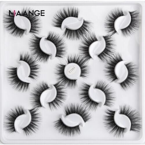 MAANGE 13 Pairs 3D Mink Eyelashes False Eyelashes Long Lasting Eyelash Extension Supplies Faux Mink Lashes Beauty Make Up Tools