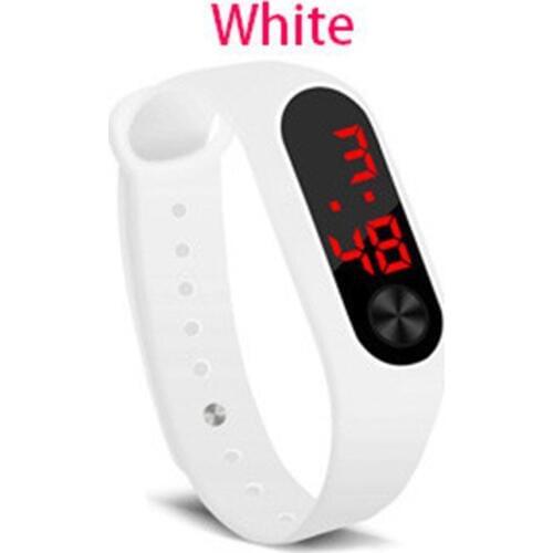 Men Women Casual Sports Bracelet Watches White LED Electronic Digital Candy Color Silicone Wrist Watch for Children Kids Hot
