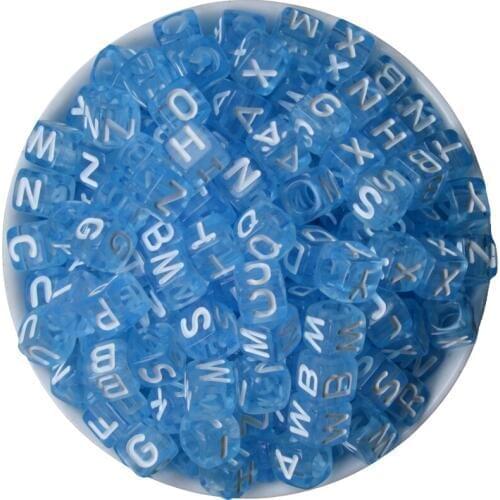 Light Blue Mixed 200PCS DIY Acrylic Letter Bead Set Accessories For Necklace&Bracelet Girl Developmental Alphabet Toys Beads Kit