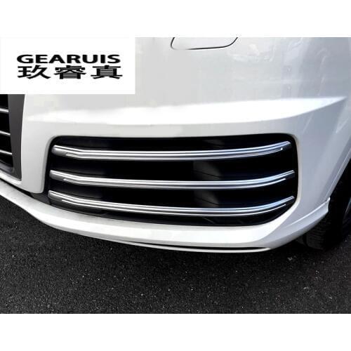 Car styling front fog lamps cover grille slats car fog lights cover Fog lights decoration strips for Audi Q7 2017 Accessories