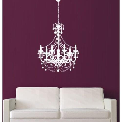 Candle Chandelier Wall Decal White Exquisite Family Wall Stickers Mural Art Home Decor Wall Decals Vinyl Sticker For Living Room