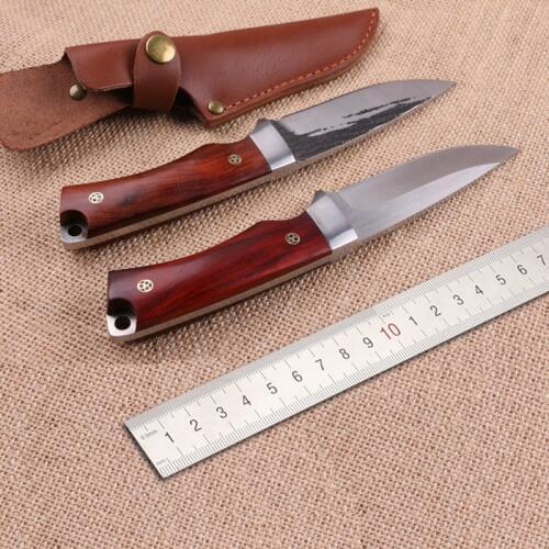 Free shipping Handmade 440C steel Hunting Knife Camping Survival Knife Fixed Blade Tactical Knife wood handle