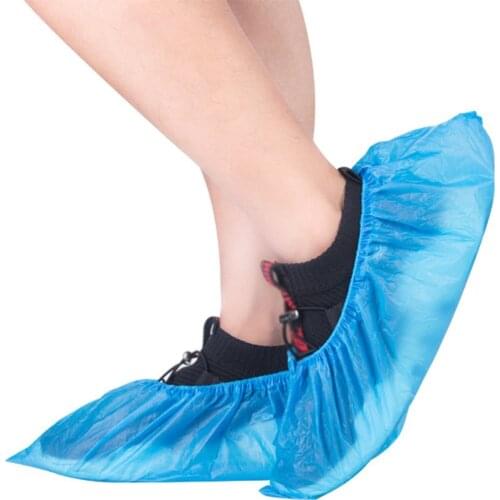 100pcs Disposable Shoe Cover CPE Indoor Non-slip Wear-resistant Shoe Cover Waterproof Dustproof Thickened Foot Cover