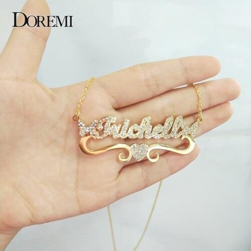 Personalized Custom English Name Necklace Female Creative Stainless Steel Moon Star Name Necklace