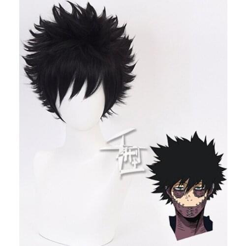 Anime My Hero Academia Dabi Wig Cosplay Costume Boku no Hero Academia Short Black Heat Resistant Synthetic Hair Party Wigs