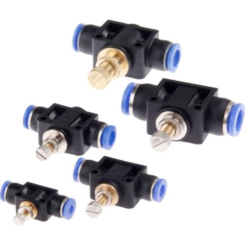 Throttle Valve Pneumatic Connectors SA 4-12mm Air Flow Speed Control Valve Tube Water Hose Pneumatic Push In Fittings