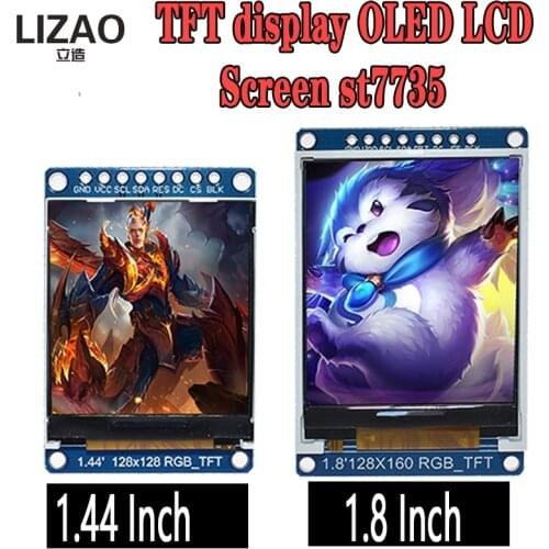 3.3V 1.44 1.8 inch Serial 128*128 128*160 65K SPI Full Color TFT IPS LCD Display Module Board Replace OLED ST7735
