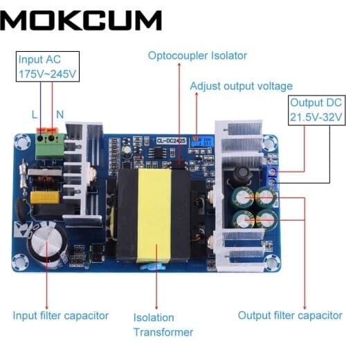 AC-DC 250W 21V-32V 7A Adjustable High Power Supply Module Step Down Converter Buck Module Voltage Converter Module LED Driver