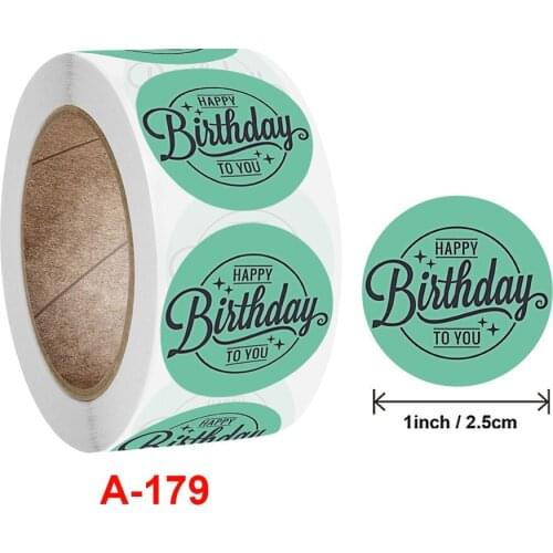 Happy Birthday Label Stickers Thank You Sticker Scrapbooking 500pcs for Wedding Gift Card Business Packaging Stationery Sticker