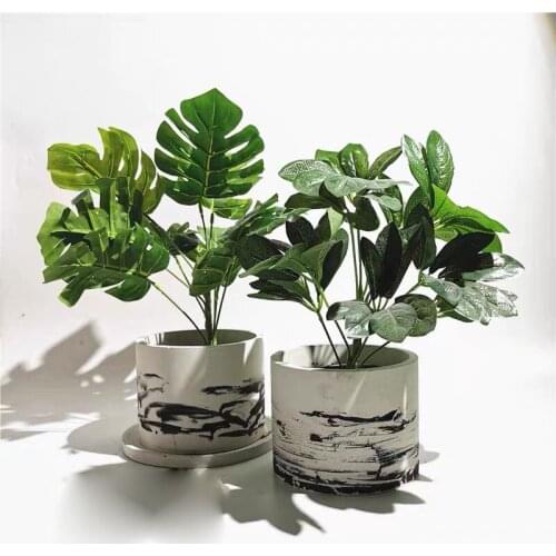 Large Size Succulent Planting Concrete Flower Pot Mold Round 15cm Gardening Cement Pot Silicone Mould