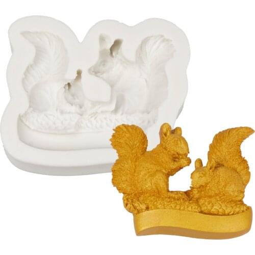 Cute Squirrel Pine Cone Silicone Mold Kitchen Resin Baking Tool DIY Cake Pastry Fondant Moulds Chocolate Dessert Lace Decoration