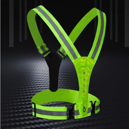 LED Reflective Vest Glowing Reflector Straps Warning Lights for Kids Children Night Running Cycling Hiking