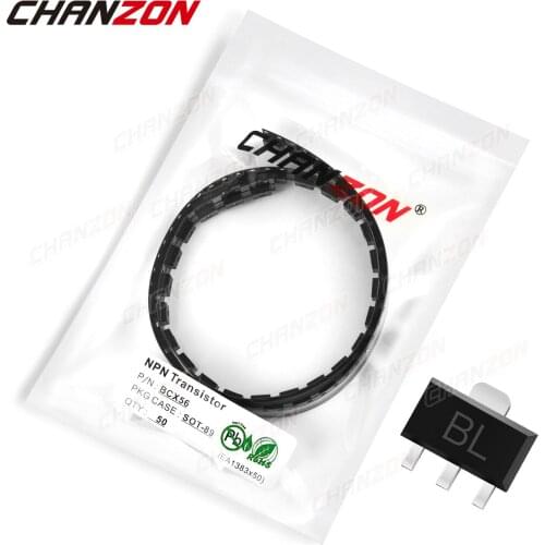 50Pcs BCX56 SOT-89 SMD NPN Transistor Bipolar Junction BJT Triode Tube Fets 1A 100V Mark BL DIY Single Integrated Circuits