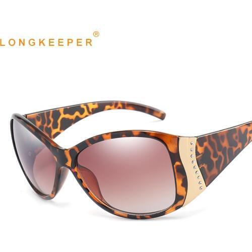 Luxury Oval Oversized Sunglasses Women Brand Designer Vintage Driving Sun Glasses Female Elegant Leopard Shades Oculos Feminino