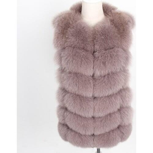 Autumn Winter Real Fox Fur Vest Women Sleeveless Winter Jacket Gilet Natural Fur Coat Bodywarmer Waistcoat Thick Warm Streetwear