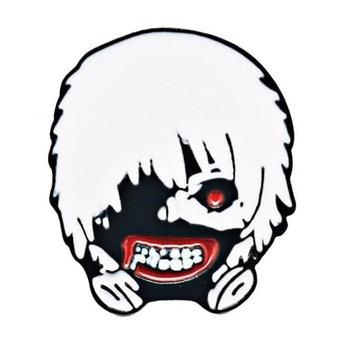 Anime Tokyo Ghoul Pins Cartoon Ken Kaneki Mask Badge Enamel Pin Brooch for Women Men Backpack Lapel Pin Brooches