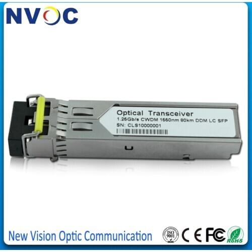 1.25G 80km CWDM SFP Dual LC 10Wavelengths Fiber Optic 1210-1610nm LC CWDM SFP Transceiver Module