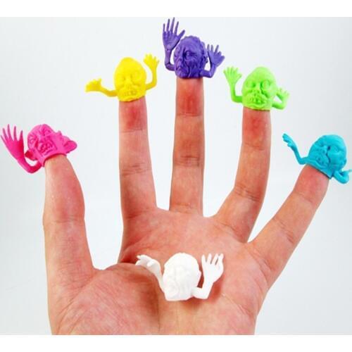 Ghost Finger Puppet 10Pieces Set Monster Puppet Play Educational Doll Hand PVC Toy Children Finger Puppets Kids Gift 10pcs