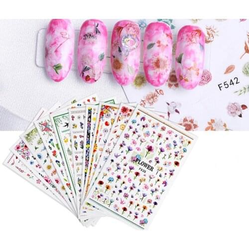 3D Nail Applique Sticker Stick Figure pattern special Transfer Picture Flowers Sliders DIY Nail Art Decoration