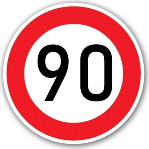 A-0076# Speed Limit (90 km), Ø 16 cm Self-adhesive Decal Car Sticker Waterproof Auto Decors
