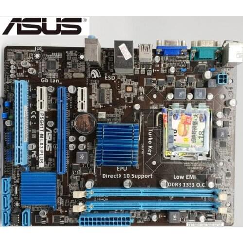 Used Desktop Motherboard for Asus P5G41T-M LX3 Plus LGA 775 DDR3 8GB USB2.0 G41