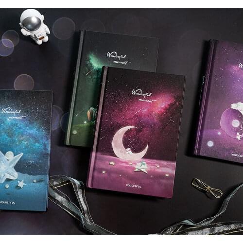 Star Fantasy Notebook Color Page Luminous Hardcover Notebook Fresh Student Stationery A5 1PCS