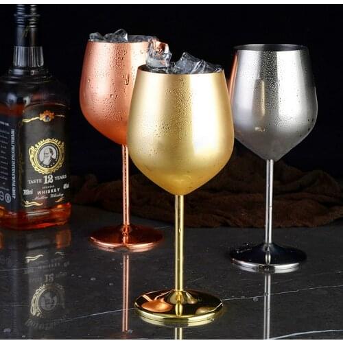 500ml Stainless Steel Goblet Champagne Cup Wine Glass Cocktail Glass Wine Glass For Bar Restaurant Party Barware Kitchen Tools