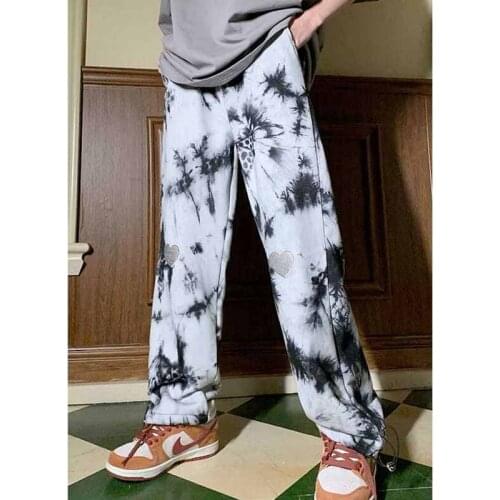 Gothic Harajuku Hippie Palazzo Pants Women Retro Print Korean Streetwear Student Loose Straight High Waist Summer Pants Clothing