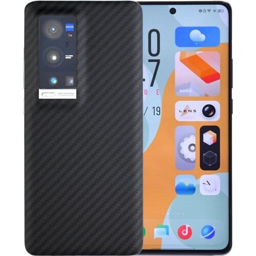 Phone Cases VOVO X60 Pro+Real Kevlar Carton Fiber Precise Hole Protection Cover Ultra-thin Aramide Business Phone Shell Black