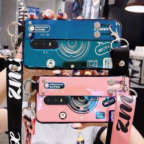 3D Camera retro Phone case for One plus 6 6T silicone case for Oneplus 5 5t 7 pro Fundas Capa with lanyard