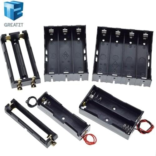 Black Plastic 1x 2x 3x 4x 18650 Battery Storage Box Case 1 2 3 4 Slot Way DIY Batteries Clip Holder Container With Wire Lead Pin