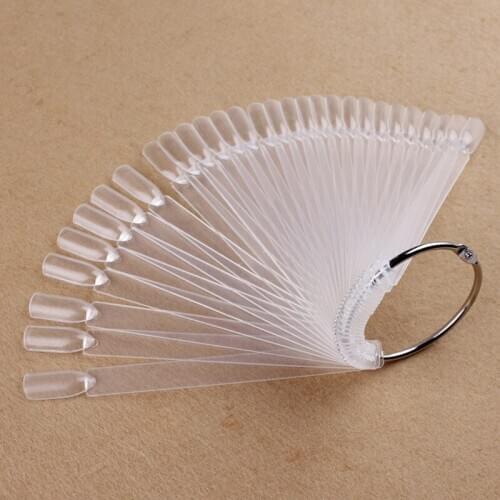 MAOHANG 50tips Clear Color Nail Salon Chart Artificial False Nail Art UV Gel Polish Display Fake Nails Color Chart