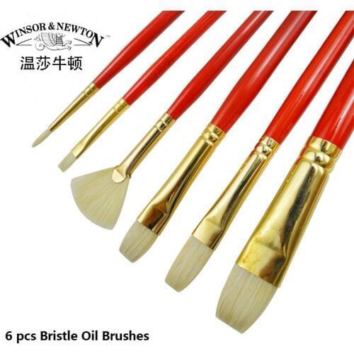 Winsor&Newton Extra Fine Bristle Oil Paint Brushes Professional Artist Oil Color Brush 4pcs/set 6pcs/set art supplies