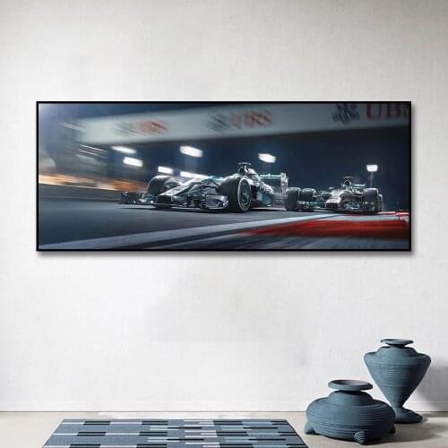 F1 Poster Car On The Track Painting Canvas Print Nordic Home Decor Wall Art Racing Picture For Living Room Frameless Cuadros