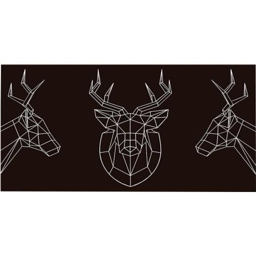 Geometric deer tapestry black wall hanging room decor background leopard wall carpet