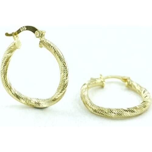 Italian Laser Bright Top Quality Gold Color Silver Ring Earrings