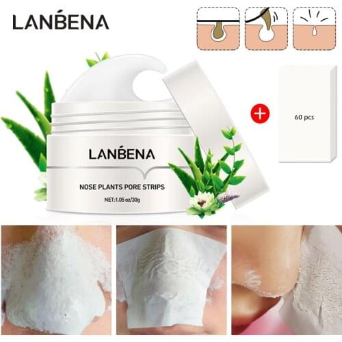 LANBENA Blackhead Remover Nose Mask Pore Strip Tearing Mask Peeling Acne Treatment Nasal Patch Black Dots Deep Deaning Skin Care