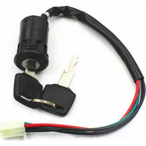 Motorcycle Black Ignition Switch Lock Key Dirt Bike Chinese ATV Go Kart Moped Scooter